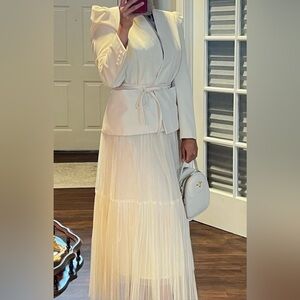 Elegant Cream Maxi Skirt and blazer